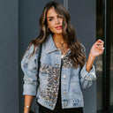 Irene Jacke - Jeansjacke mit Leopardenmuster