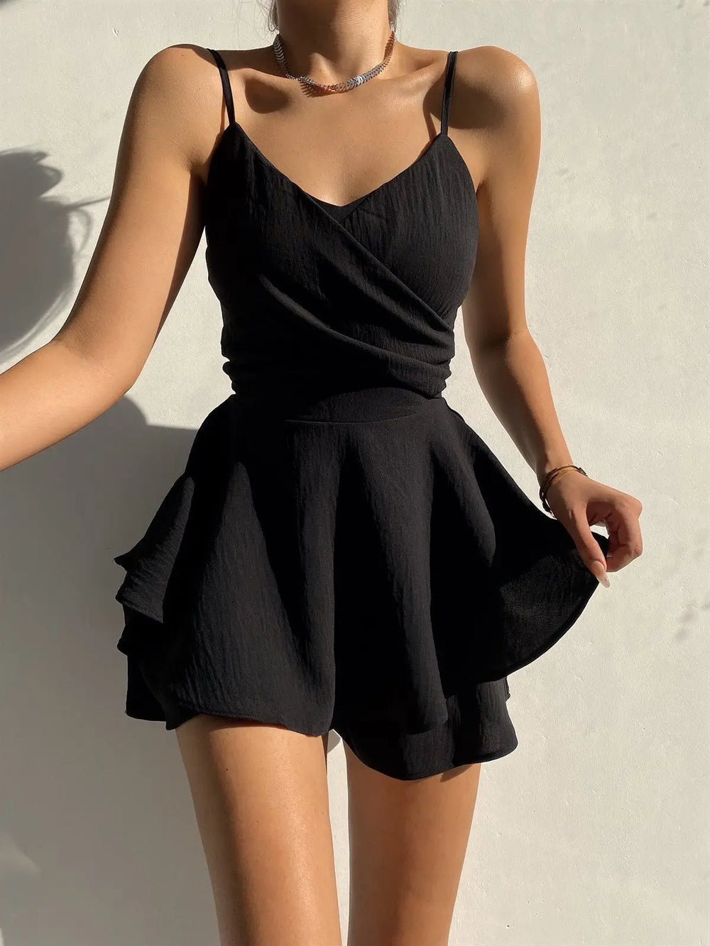 Yara – Women’s Ruched Strap Mini Dress