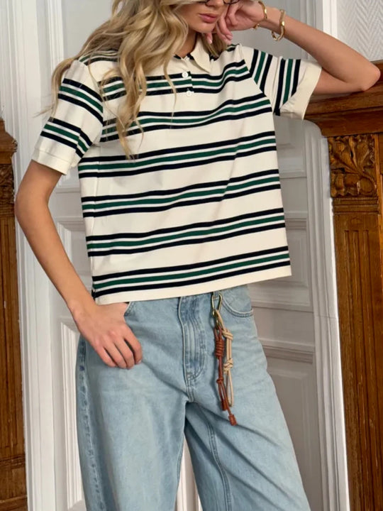 Lila – Women’s Polo Neck Crop Top