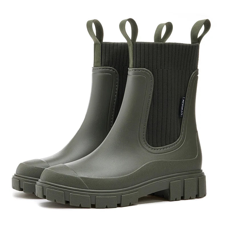 Nova Damen Regenstiefel – Wasserdichte Chelsea-Stiefeletten für den Knöchel