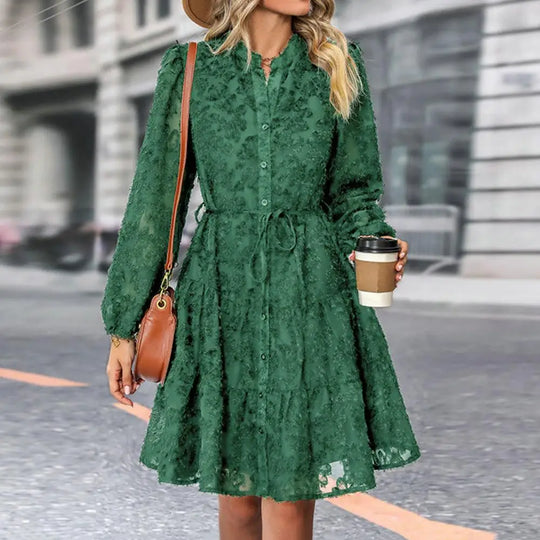 Josephine - Elegant A-Line Lace Midi Dress