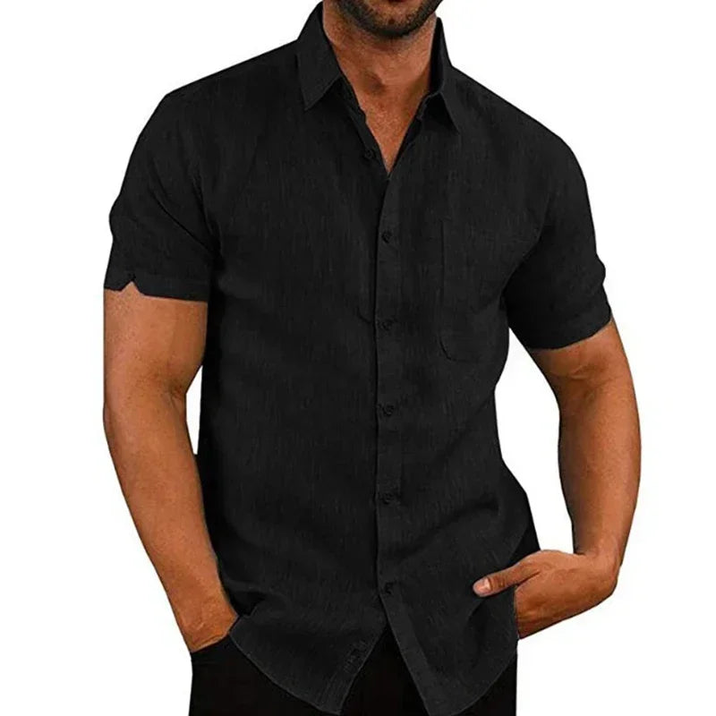 Daniel – Casual Cotton Linen Short Sleeve Shirt