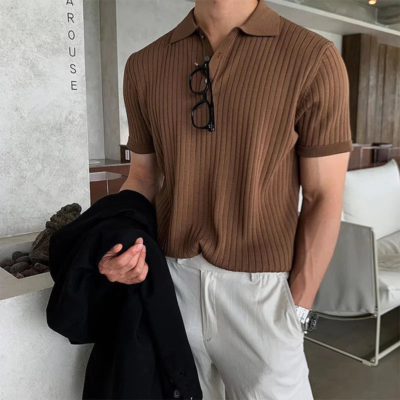Noah – Polo w stylu retro w jednolitym kolorze