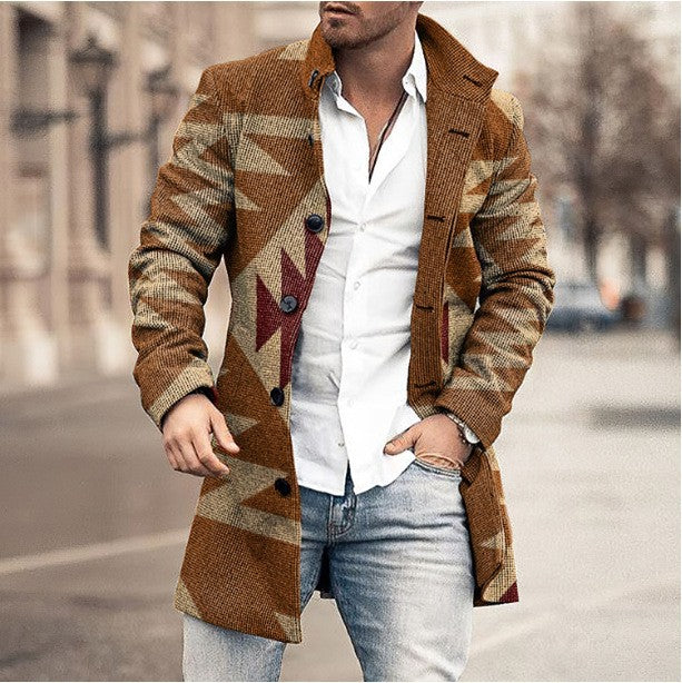 Landon Men’s Coat – Button-Up Long Jacket