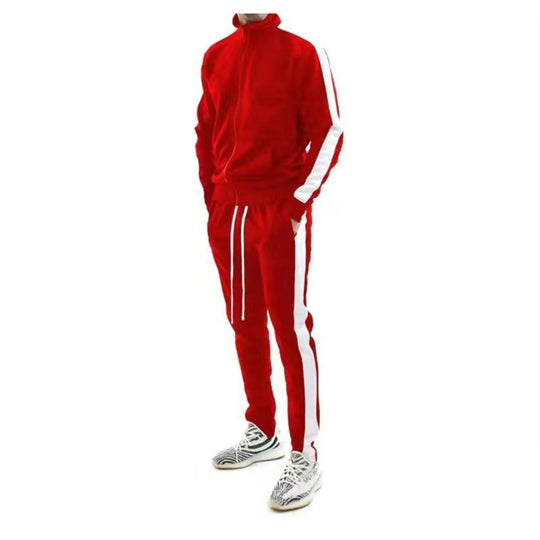 Hans Men’s Tracksuit – Zip Hoodie and Jogger Set with Side Stripes