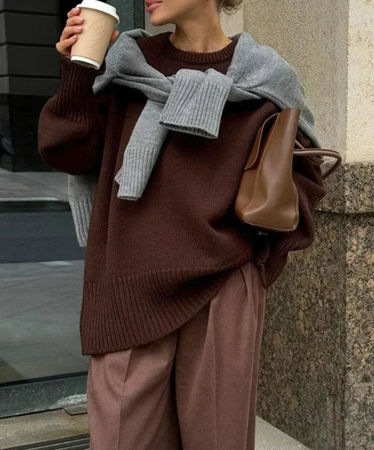 Sienna – Luźny sweter z dzianiny typu pulower
