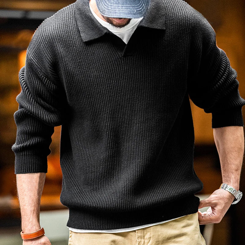 Mateo | Men’s Polo Knit Sweater with Long Sleeves