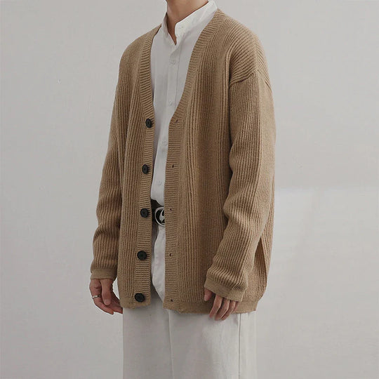 Julian Men’s Cardigan – Knitted Wool Blend V-Neck