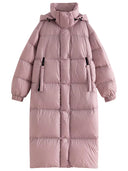 Barclay & Bloom | Women’s Long Puffer Coat – Hooded Quilted Winter Jacket with Zip Closure