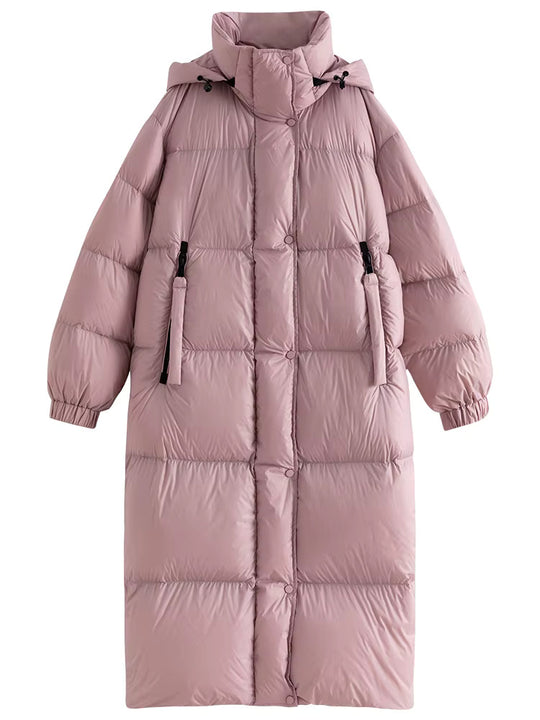 Barclay & Bloom | Women’s Long Puffer Coat – Hooded Quilted Winter Jacket with Zip Closure