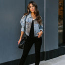 Irene Jacke - Jeansjacke mit Leopardenmuster