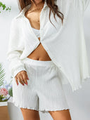 Elowen | Einfarbiges zweiteiliges Set mit Rüschen