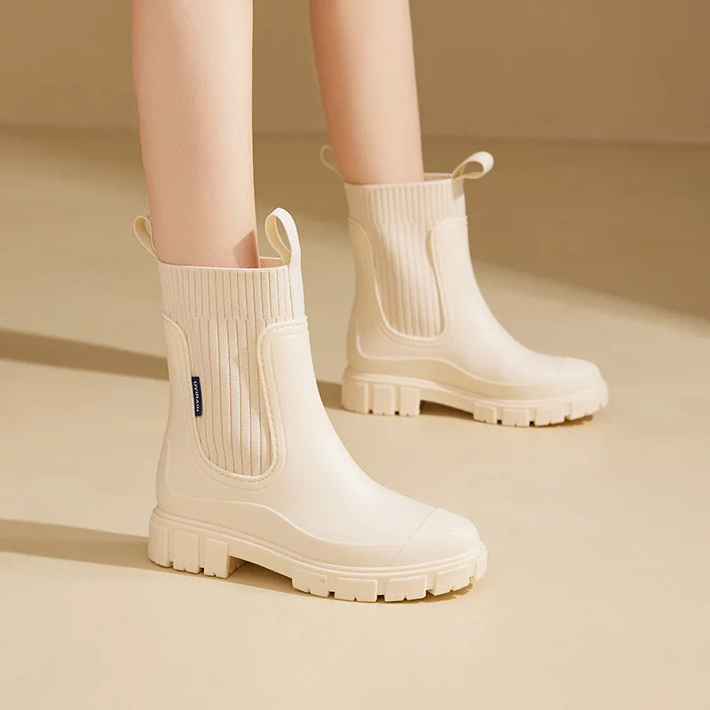 Nova Damen Regenstiefel – Wasserdichte Chelsea-Stiefeletten für den Knöchel