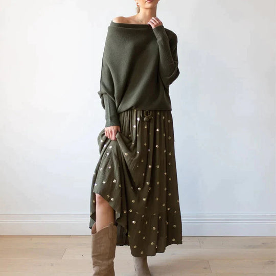 Salome – Women’s off-shoulder knit sweater