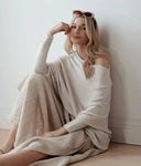 Salome – Damen Strickpullover mit Carmenausschnitt