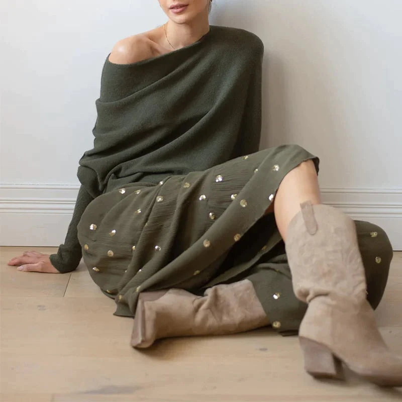 Salome – Women’s off-shoulder knit sweater