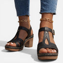 Barclay & Bloom | Women’s Comfortable Chunky Heel Sandals T-Strap Summer Shoes
