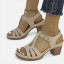 Barclay & Bloom | Women’s Comfortable Chunky Heel Sandals T-Strap Summer Shoes