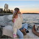 Lucienne | Damen Strickpullover mit Banddetails