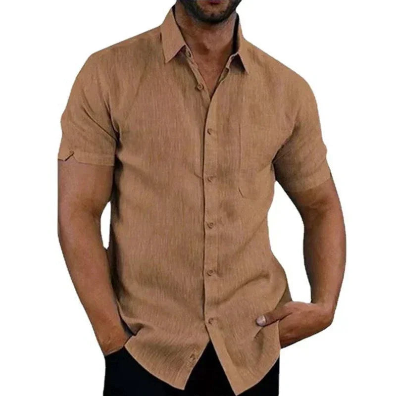 Daniel – Casual Cotton Linen Short Sleeve Shirt