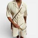 Men’s Two-Piece Set Lightweight Corduroy Comfort Summer Outfit