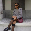 Elodie - Women's Cropped Knit Cardigan Sweater