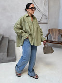 Tamsin – Women’s Loose Pleated Long Sleeve Blouse