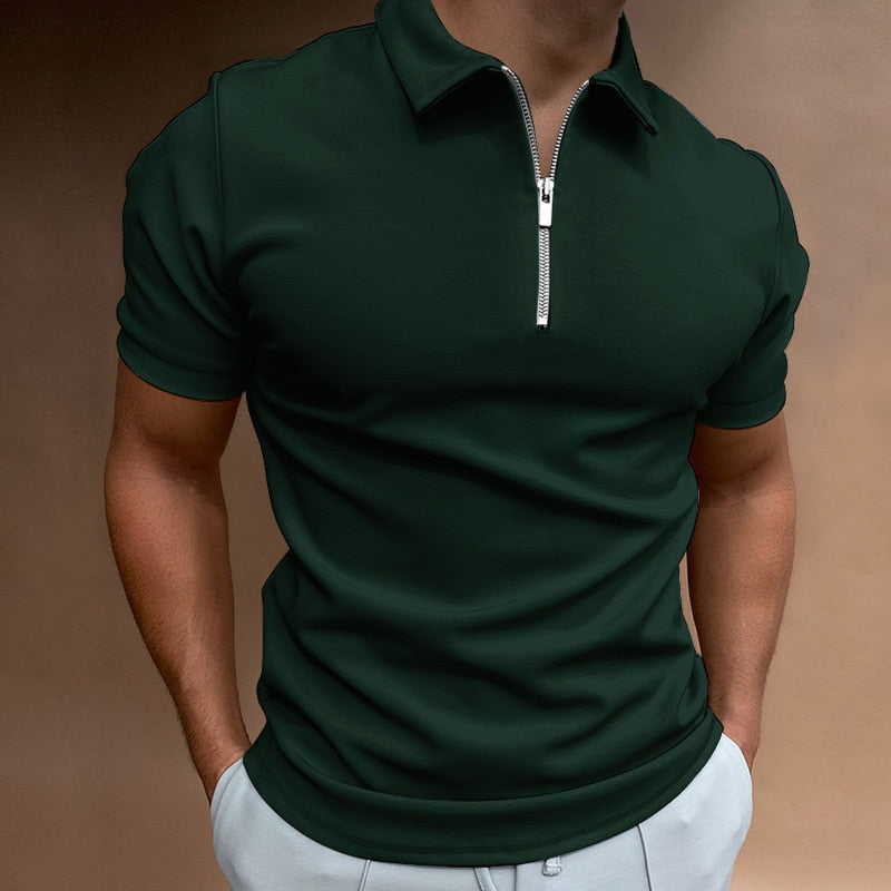 Szymon – Men's Polo Shirt with Zip Collar
