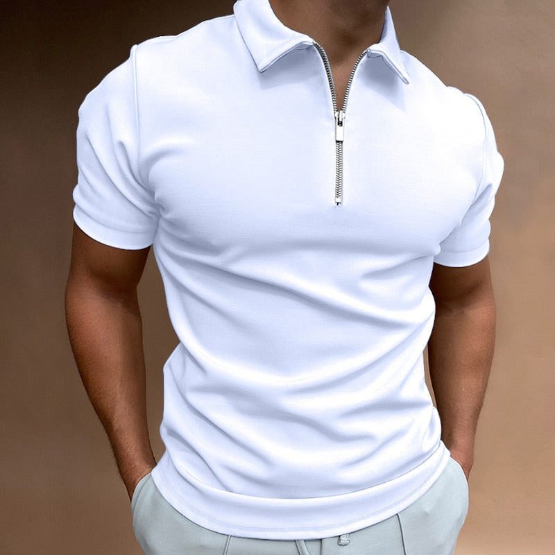 Szymon – Men's Polo Shirt with Zip Collar