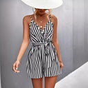 Mira – Women’s Striped V-Neck Sleeveless Romper