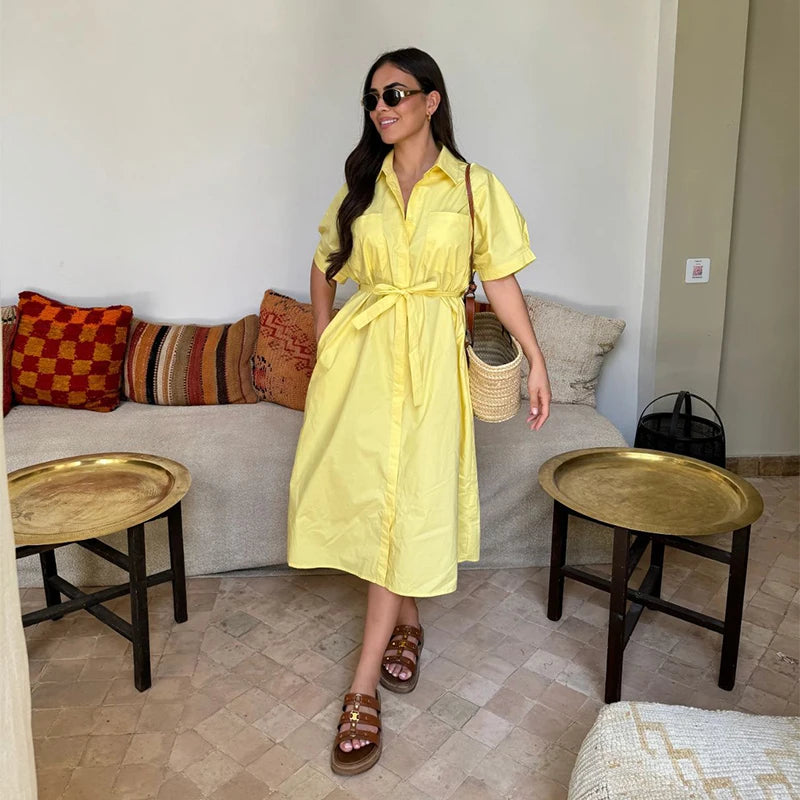 Zoey – Loose Fit Dress with Lace-Up Detail