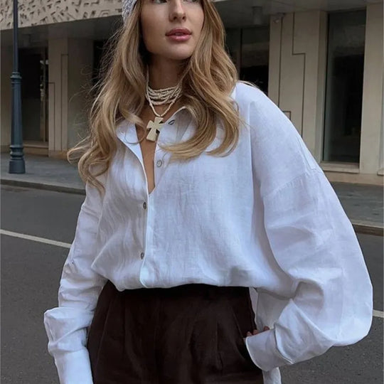 Saffron – Long Sleeve Loose Fit Blouse