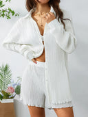 Elowen | Einfarbiges zweiteiliges Set mit Rüschen