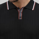 Men’s Ribbed Polo Shirt Lightweight Cotton Summer Classic Fit