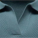 Heren polo met korte mouwen, gestructureerde brei, ademend, slanke pasvorm