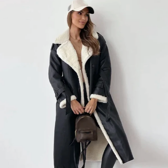 Serena Women’s Shearling Coat – Long Winter Jacket