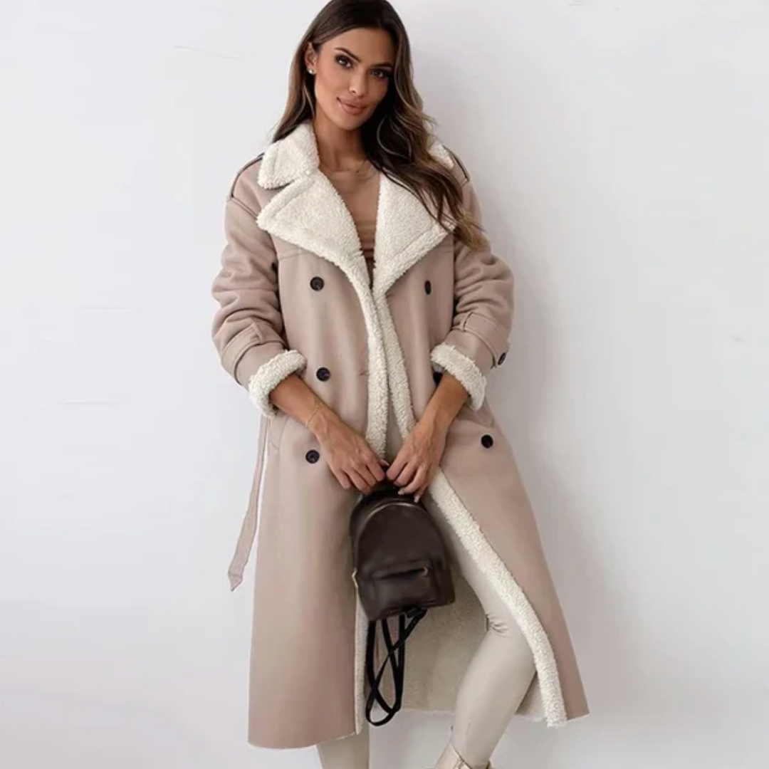 Serena Women’s Shearling Coat – Long Winter Jacket