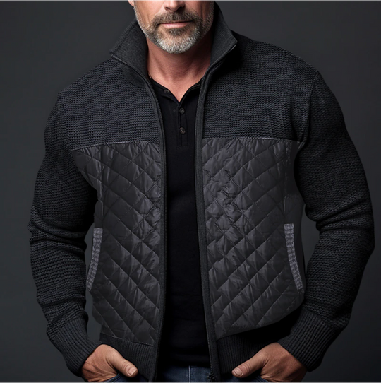 Marcus Men’s Jacket – Quilted Knit Zip-Up
