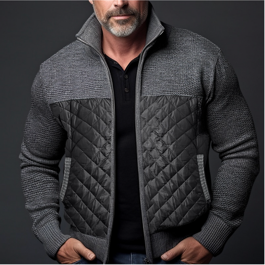 Marcus Men’s Jacket – Quilted Knit Zip-Up