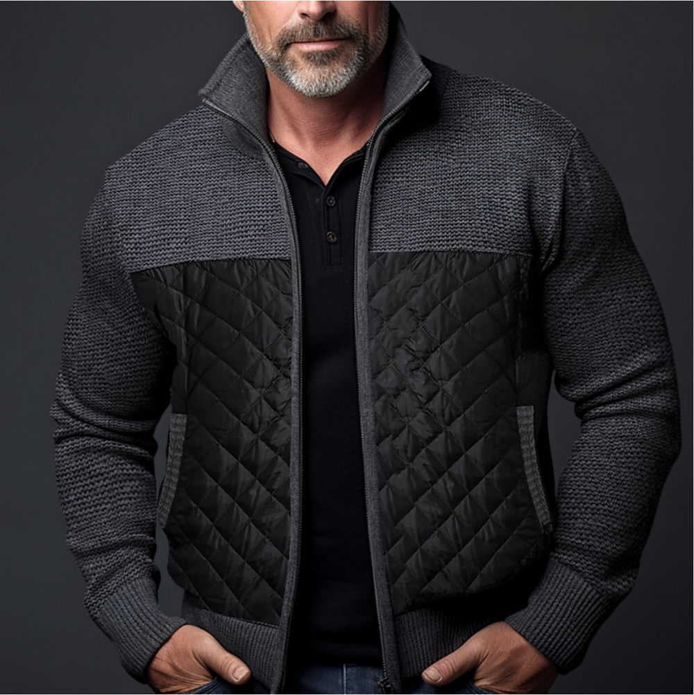 Marcus Men’s Jacket – Quilted Knit Zip-Up