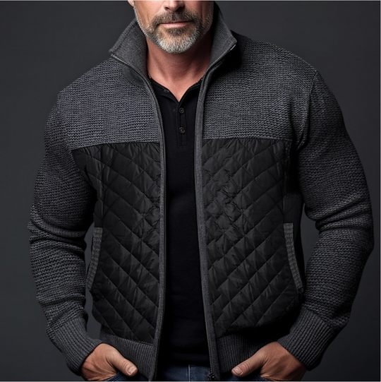 Marcus Men’s Jacket – Quilted Knit Zip-Up