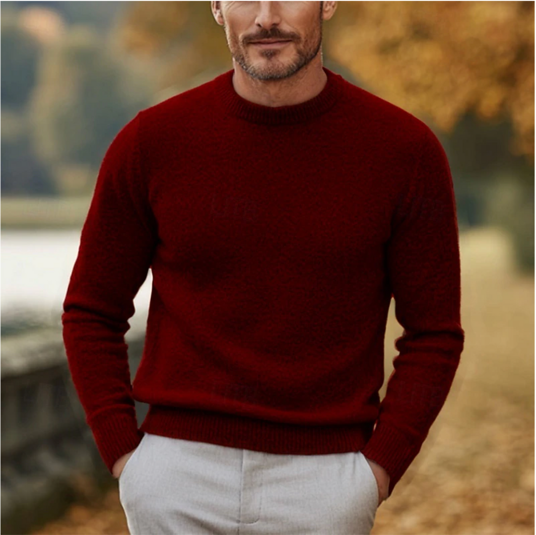 Men’s Sweater – Classic Crewneck Knit Pullover