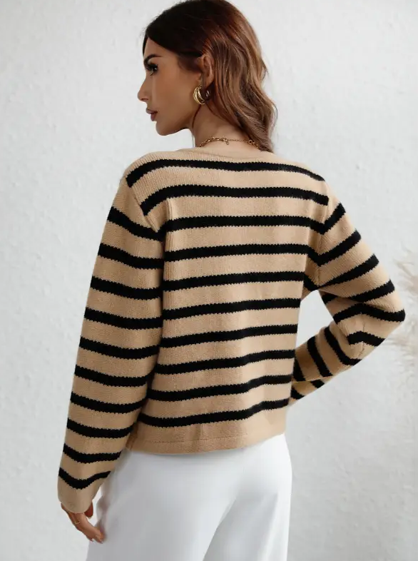 Camille – Women’s striped button cardigan
