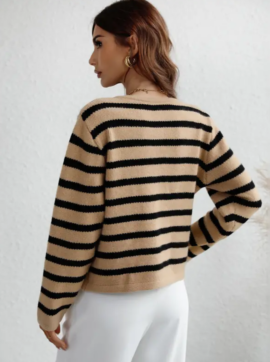 Camille – Women’s striped button cardigan