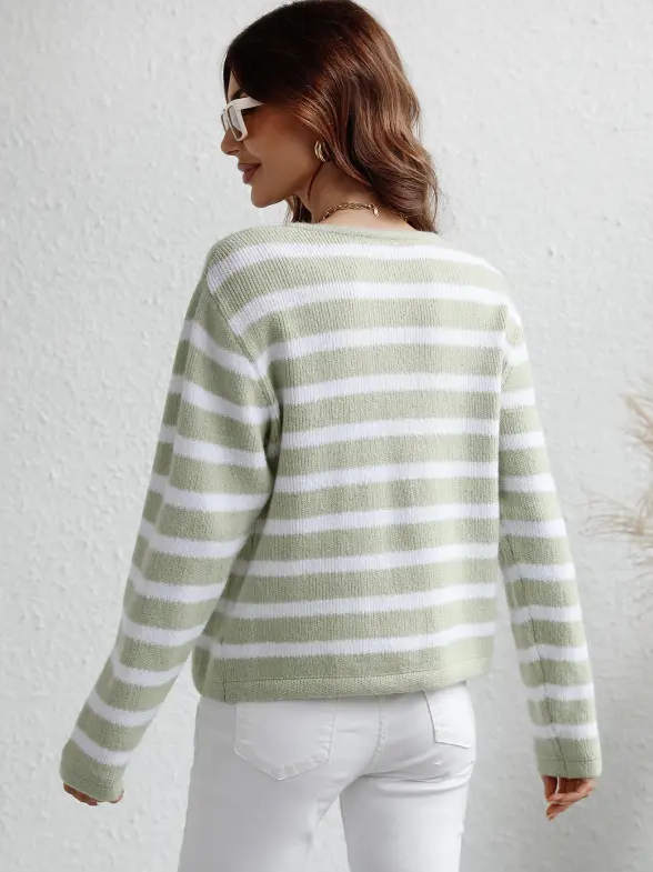 Camille – Women’s striped button cardigan