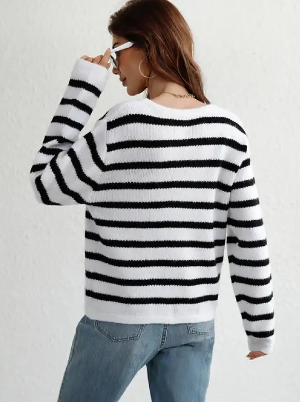 Camille – Women’s striped button cardigan