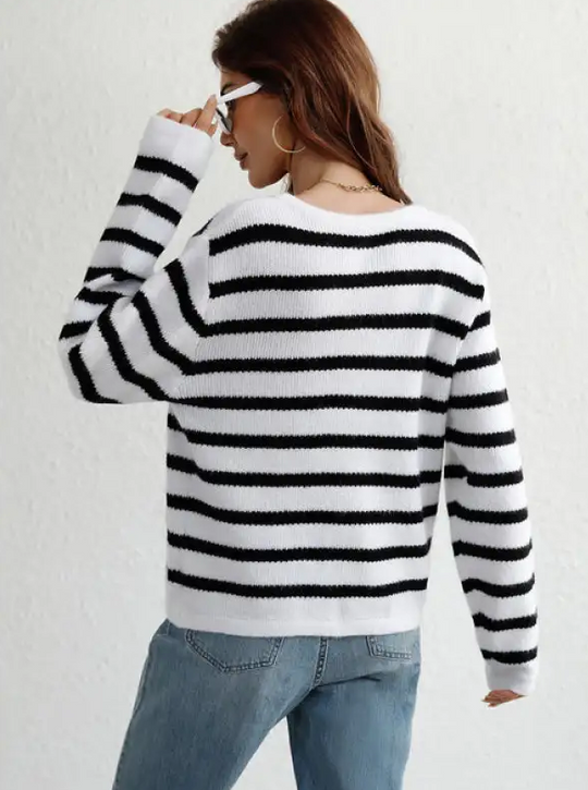 Camille – Women’s striped button cardigan