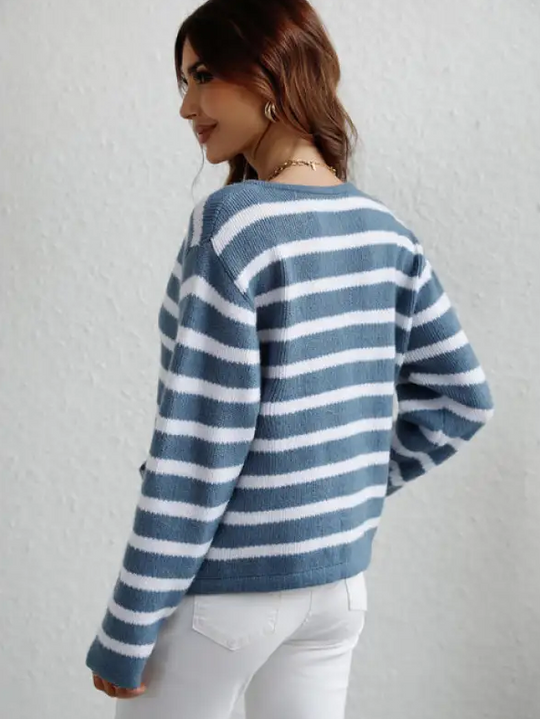 Camille – Women’s striped button cardigan
