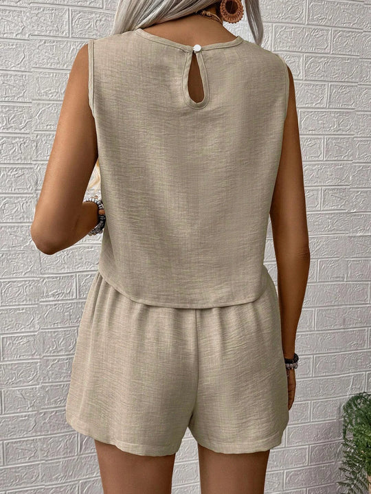 Lona – Women’s Solid Color Top and Shorts Outfit Set