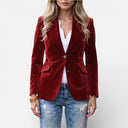 Odessa | Velvet Blazer with Button Detail